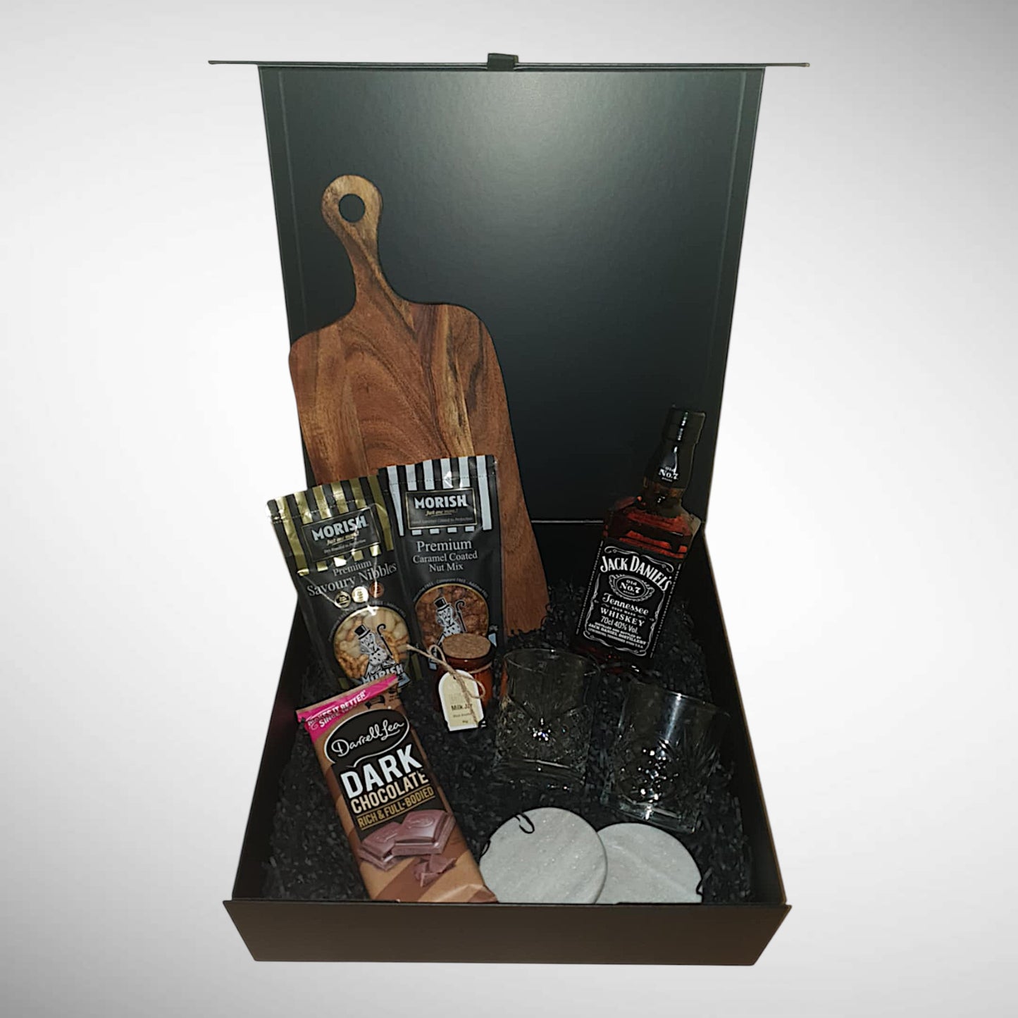 Settle In & Celebrate Whiskey and Treats Hamper