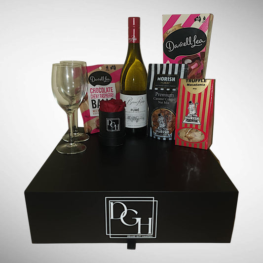 Wine, Rose & Gourmet Treats Hamper