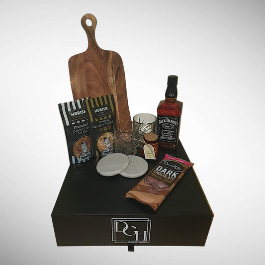 Settle In & Celebrate Whiskey and Treats Hamper