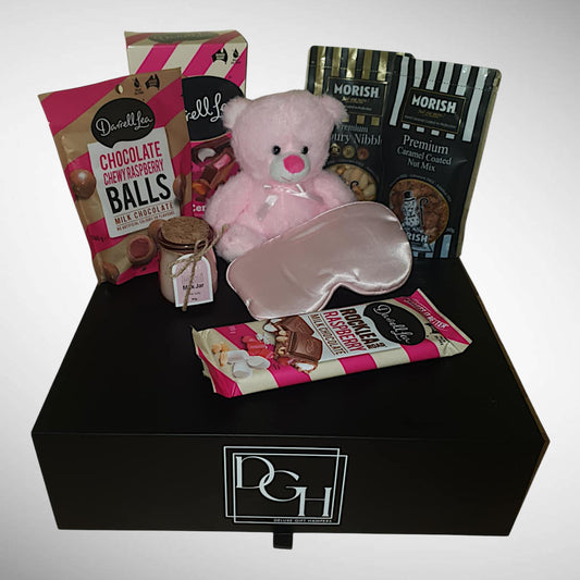 Welcome Baby Girl Hamper with Teddy & Treats For Mum